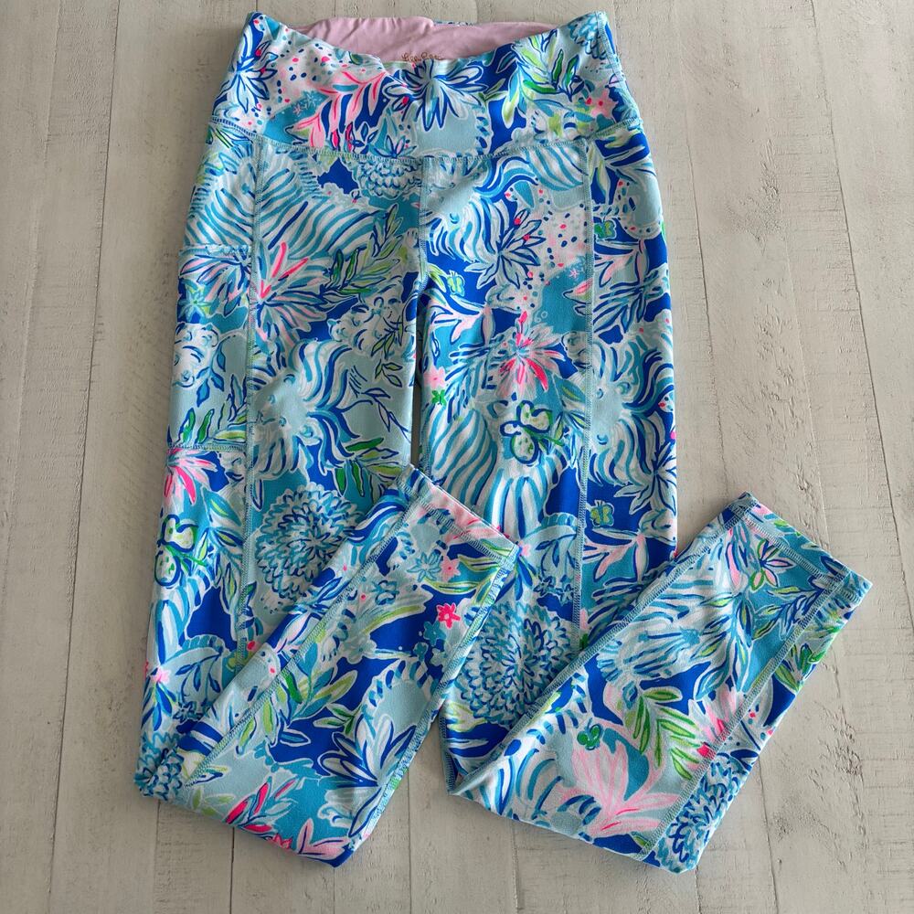 Lilly Pulitzer Luxletic Coastal Blue Just Lion Around Size Small preppy active
